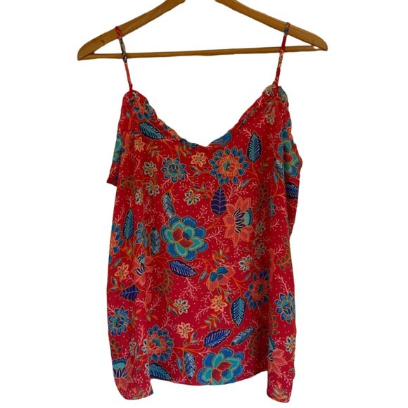 LOFT Tops - {Loft} Red Floral Tank Top - Medium